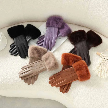 Amalie Fur Faux Leather Glove