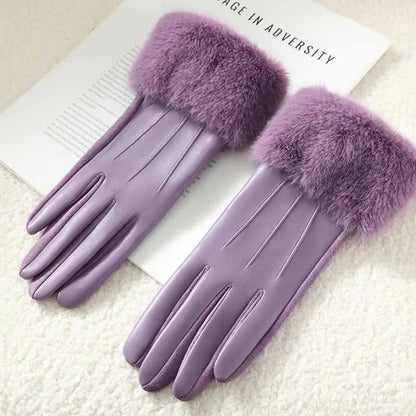 Amalie Fur Faux Leather Glove