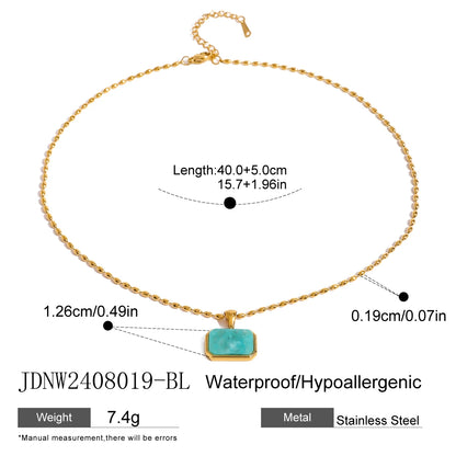18K Gold Plated Gem Pendant Necklace
