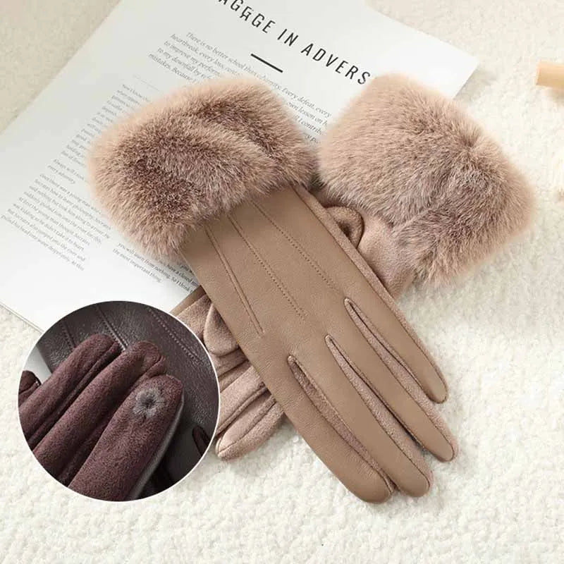 Amalie Fur Faux Leather Glove