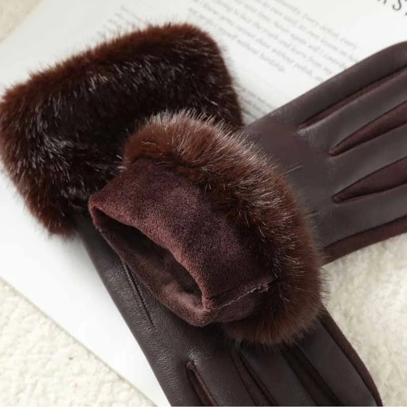 Amalie Fur Faux Leather Glove