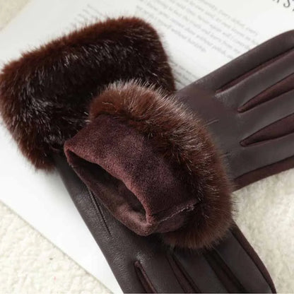 Amalie Fur Faux Leather Glove
