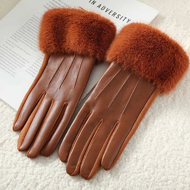 Amalie Fur Faux Leather Glove