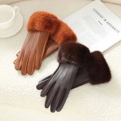 Amalie Fur Faux Leather Glove