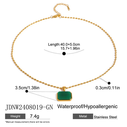 18K Gold Plated Gem Pendant Necklace