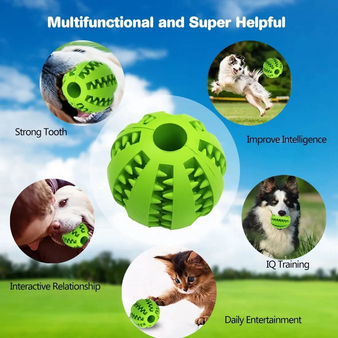 Funny Interactive Elasticity Ball Dog Chew Toy