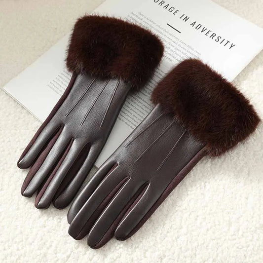Amalie Fur Faux Leather Glove