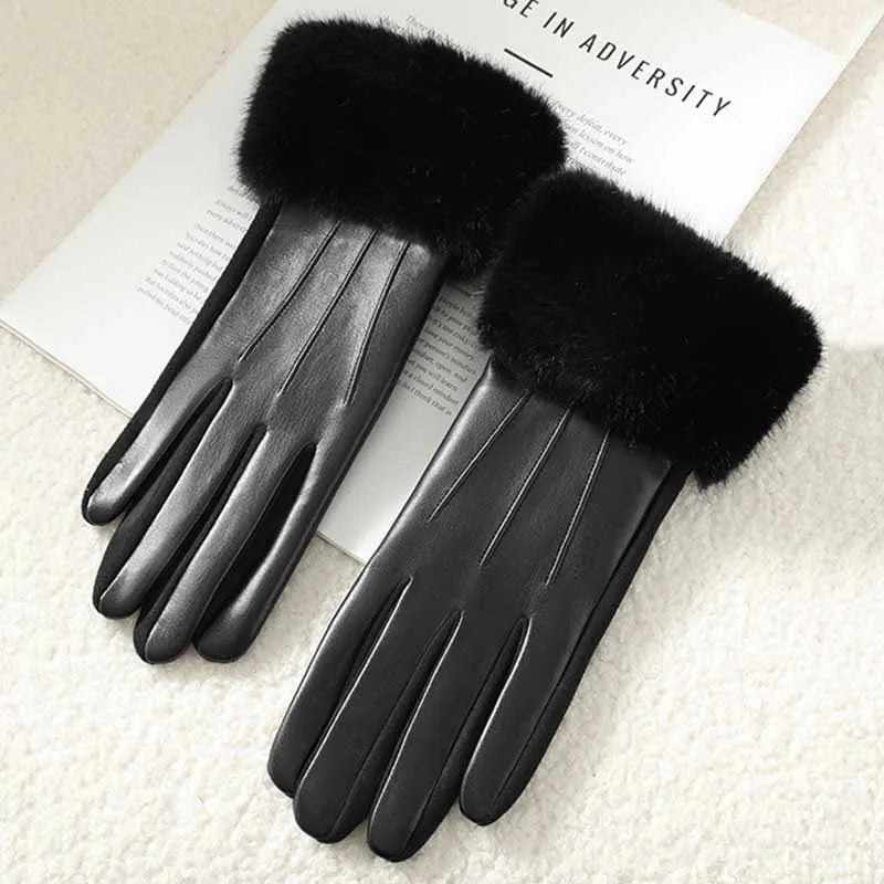 Amalie Fur Faux Leather Glove