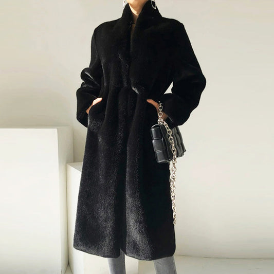 Monte Noir Faux Fur Coat