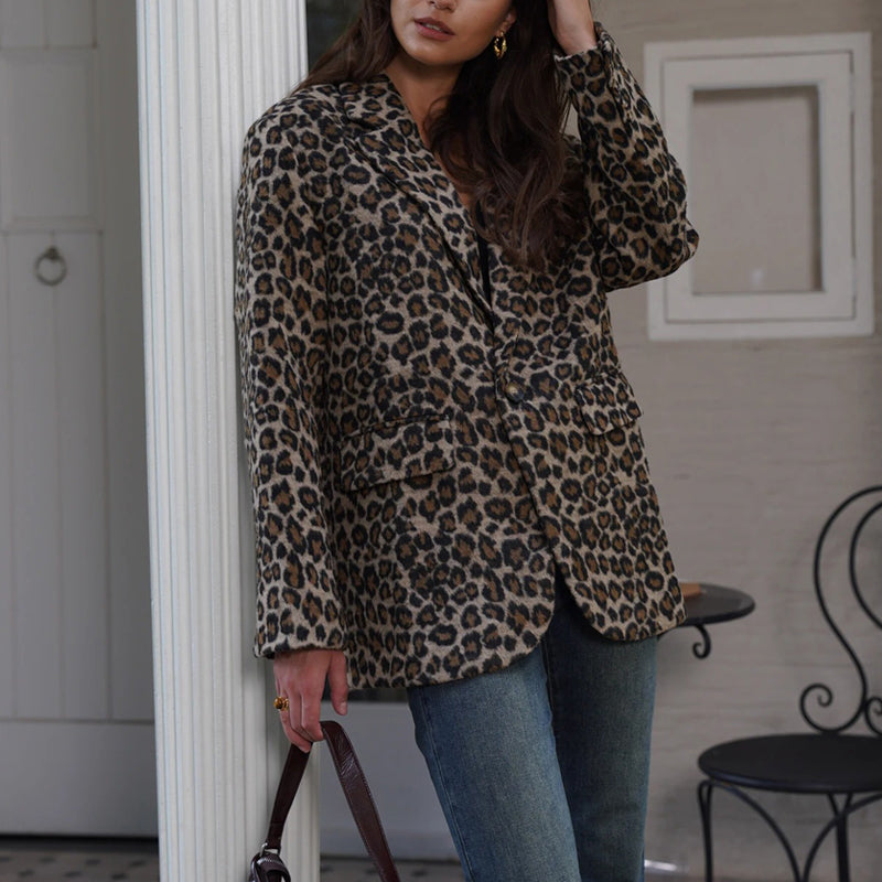 Savanna Leopard Print Blazer