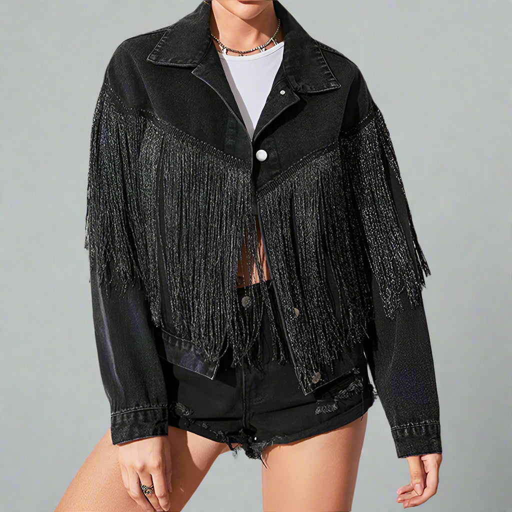 Savione Fringe Denim Jacket