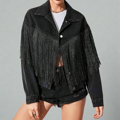 Savione Fringe Denim Jacket