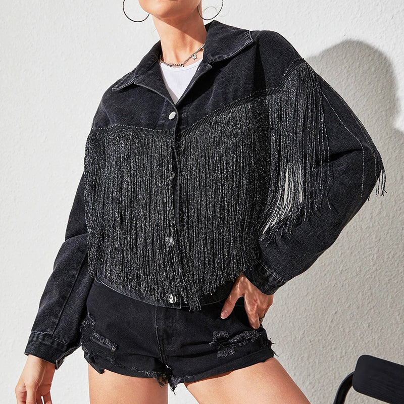 Savione Fringe Denim Jacket