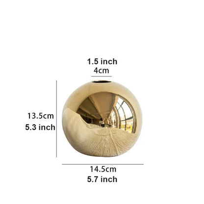 DecoDazzle Gold Plated Ceramic Vase
