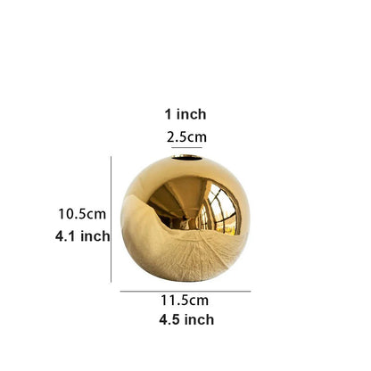 DecoDazzle Gold Plated Ceramic Vase