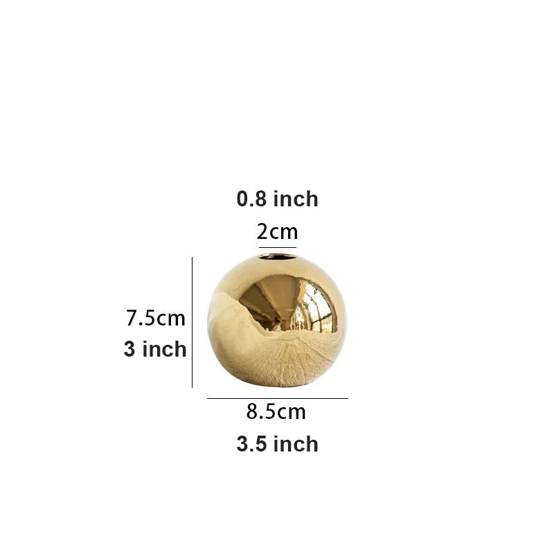 DecoDazzle Gold Plated Ceramic Vase