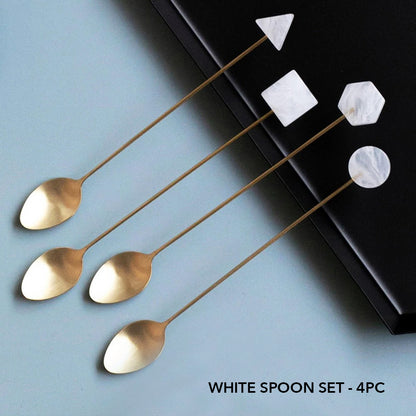 4 Piece Deco Dine Artful Gold-Plated Fork Spoon Set